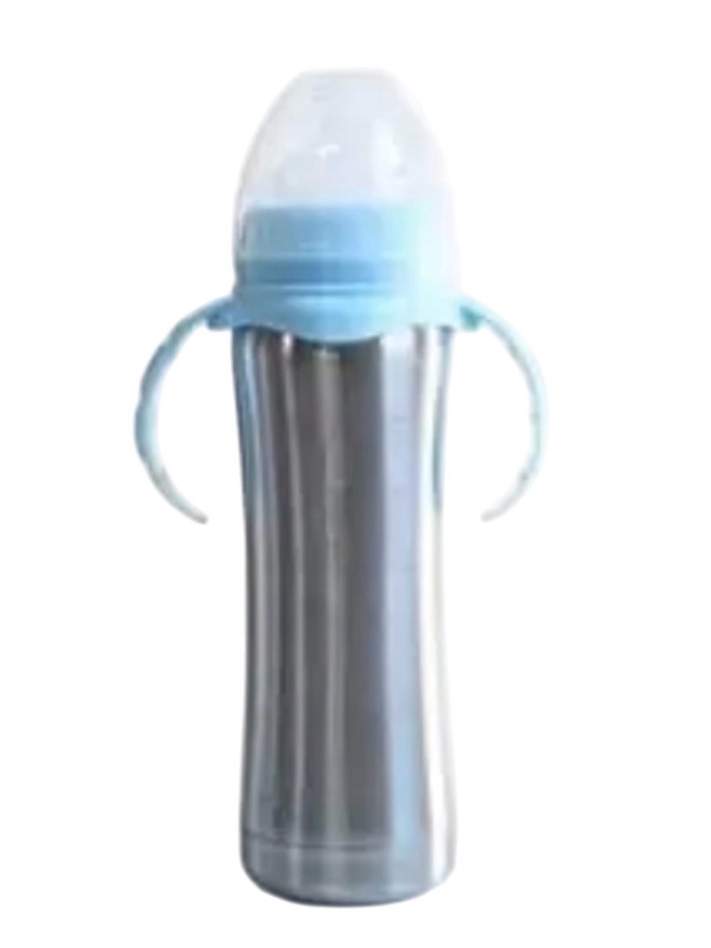 Hogg Outfitters 8 oz. Stainless and Blue Baby Bottle